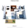 1 Bedroom 1 Bathroom